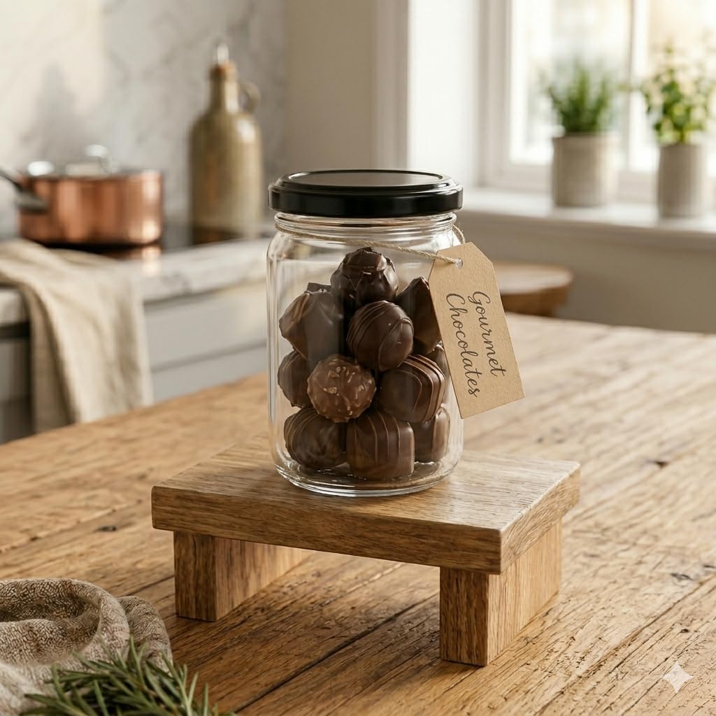 Pure Source India Glass Jar Container With Metal Black Airtight Lid, Capacity 500gm