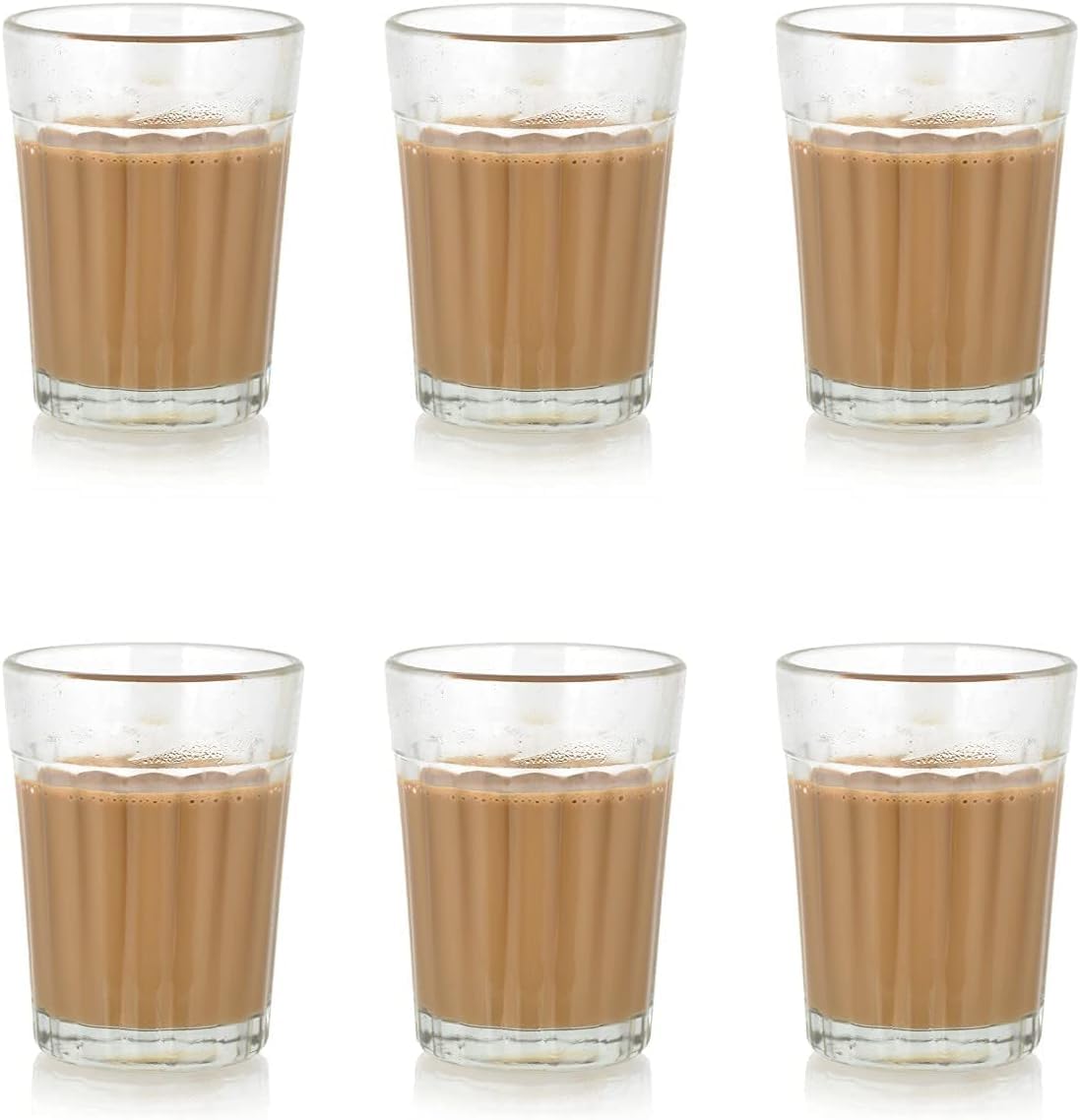 Pure Source India Glass Tea Cup Cutting Chai Glass, Coffee for Home Decor/Kitchen/Resturant (120ml)