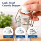 Premium 250ml Glass Water Bottle with Airtight Flip Top Cap | Leakproof & Reusable Bottle for Water, Juice, Oil, Vinegar