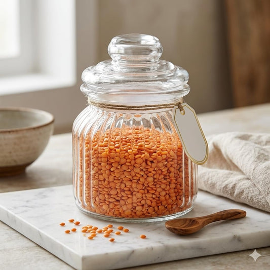 Pure Source India Glass Storage Jar - 700 Ml, Transparent for Coffee Station, Cookies, Kitchen, Bath bombs, multipurpose uses