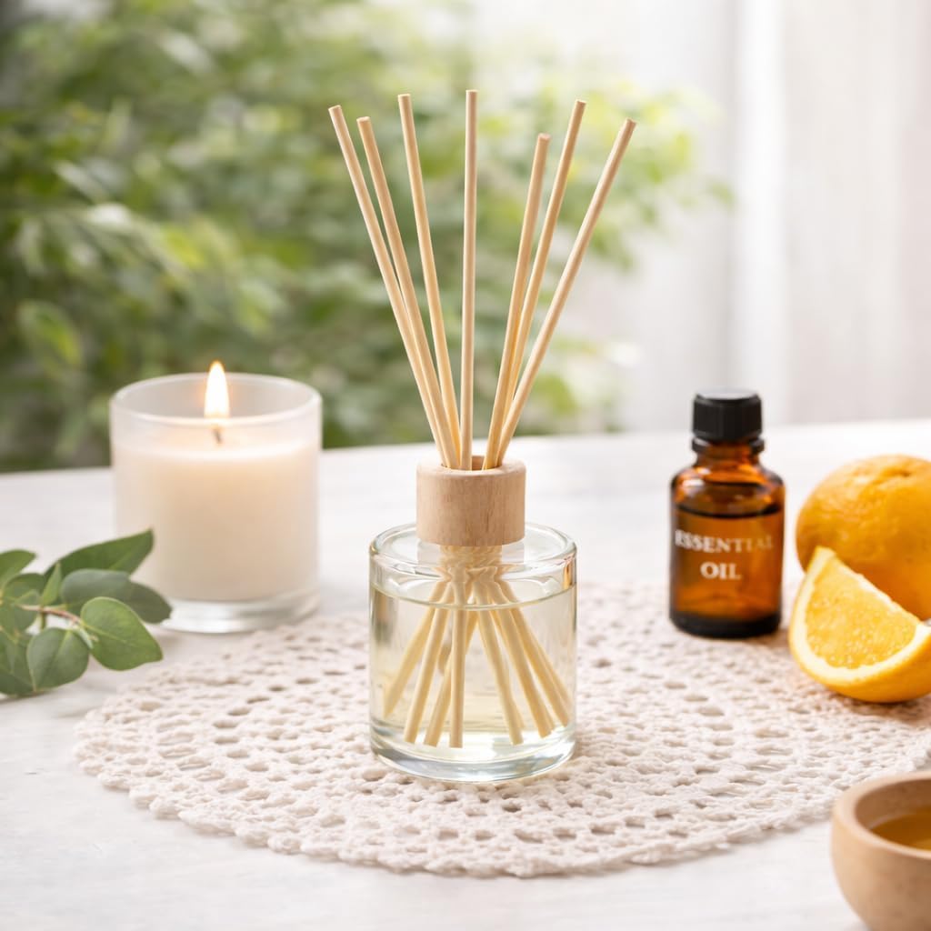 3mm Natural Rattan Reed Diffuser Sticks – 100 Pcs for Aroma Diffuser, Essential Oils, Fragrance Diffuser, Home Room Air Freshener, Spa & Office