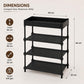 4 Tier Shoe Rack Organizer with Top Storage Shelf, Metal Shoe Stand for Entryway, Closet, Bedroom & Hallway, Space Saving Storage Rack, Black
