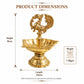 Pure Source India Brass Peacock Diya for Puja | Traditional Oil Lamp, 10 cm Length x 8 cm Height | Decorative Brass Deepam for Home Temple, Mandir, Aarti, Diwali & Festive Gifting