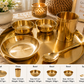 Pure Source India Kansa Solid Thali Set for Home, Kitchen, Dinning Table, Hotel & Gifting Purpose Set of 6 (Gold)