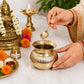 Pure Source India Brass Gangajal Lota for Pooja | 200 ML Traditional Brass Kalash Pot for Holy Water | Abhishek, Home Temple, Religious Rituals & Worship