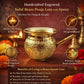 Pure Source India Brass Engraved Lota Kalash with Spout | 3.8 Inch Traditional Brass Karwa | Holy Water Pot for Pooja, Rituals, Festivals & Spiritual Worship