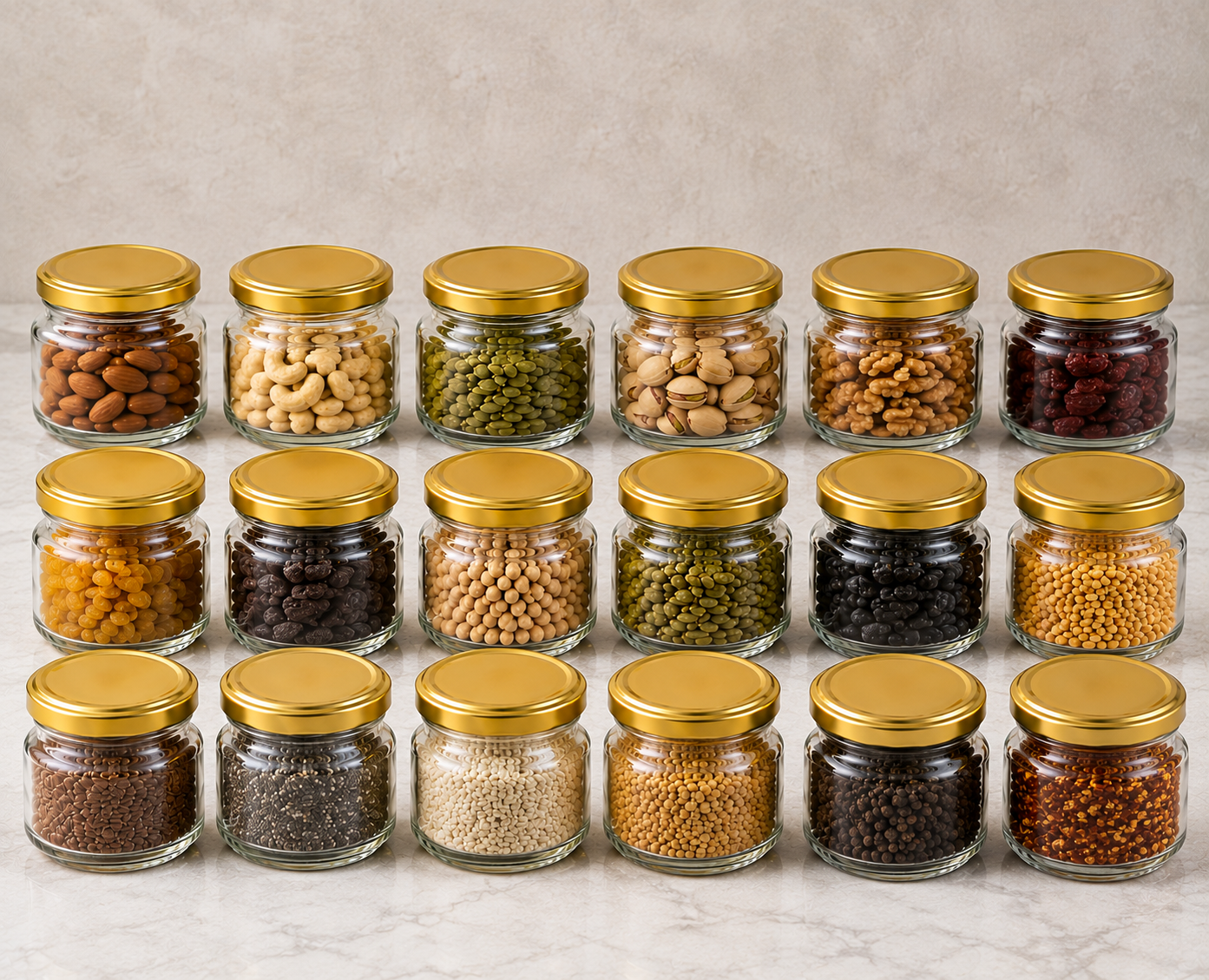 Pure Source India 150Gm Round Glass Container with Airtight and Rust-free Metal Lid - Led Free and Food Safe Jar