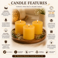 Pure Source India Paraffin Wax Scented Pillar Candles for Home Decor Smokeless & Dripless Candle (Sandalwood - Yellow) Set of 3