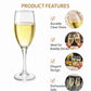 Pure Source India 200ml Wine Glass Set of 2 | Elegant Clear Glass Champagne Flutes | Durable Stemware for Wine, Champagne, Cocktails, Mocktails, Party, Dining & Home Use