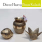 Pure Source India Brass Kalash with Leaves & Coconut, 7.5 Inch Golden Kalash Showpiece | Traditional Pooja Kalash for Puja, Wedding, Housewarming, Religious Ceremonies, Festivals & Home Decor