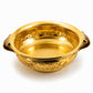 Pure Source India Brass Urli Bowl with Handles, 600 ml | Decorative Floating Flower Bowl for Home Decor, Diwali, Rangoli, Center Table, Wedding, Pooja & Festive Decoration