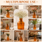 Pure Source India Amber Glass Flower Vase – 9 Inch Decorative Ribbed Bottle Vase for Home Decor, Modern Centerpiece for Living Room, Dining Table & Office
