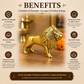 Pure Source India Brass Lion Statue Idol (3.9 Inch) - MahaVastu Remedies Decoration Showpiece Figurine