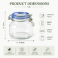 Pure Source India  750ml Stainless Steel Clamp Lid & Silicone Seal Kitchen Storage Air Tight Glass Jar, Clear