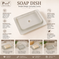 Pure Source India Stylish Durable Rectangular Design Glass Frosted Soap Dish for Hand Cleanser, Body Wash, Bathroom Shower Use