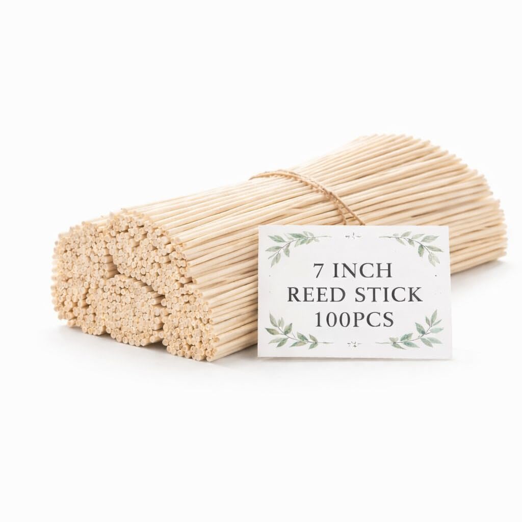 3mm Natural Rattan Reed Diffuser Sticks – 100 Pcs for Aroma Diffuser, Essential Oils, Fragrance Diffuser, Home Room Air Freshener, Spa & Office