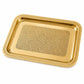 Pure Source India Large Decorative Brass Serving Tray 13.8 x 9.8 Inch | Premium Rectangular Brass Platter for Tea, Coffee, Snacks & Dry Fruits