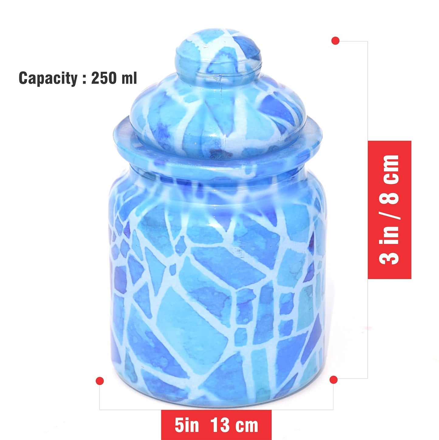 Pure Source India 250 ML Airtight Glass Jars & Containers With Lid Decorative Jars| Candy Jars| Glass Jars for kitchen Storage