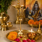 Brass Trishul with Damru Statue for Home Temple, Pooja Room & Shiv Worship | Decorative Trident Idol for Mandir, Office, Car Dashboard & Spiritual Décor