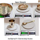 Pure Source India Kansa Solid Thali Set for Home, Kitchen, Dinning Table, Hotel & Gifting Purpose Set of 6 (Gold)