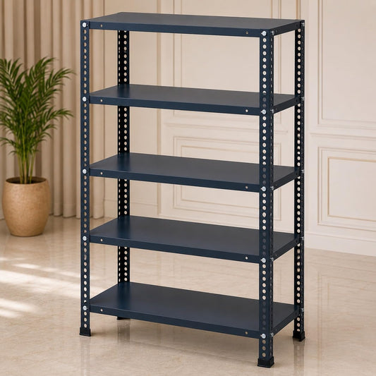 Pure Source India Iron Matte Finish (2 X 1 X 5 FT) (5 Shelf) Adjustable Display Rack for Home Office & Gym Use