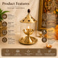 Pure Source India Brass Akhand Diya with Glass Cover | Long Burning Jyot Lamp for Pooja Room, Temple, Home Mandir & Festivals | Wind Protection Design | 50ml Capacity