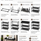 4 Tier Shoe Rack Organizer with Top Storage Shelf, Metal Shoe Stand for Entryway, Closet, Bedroom & Hallway, Space Saving Storage Rack, Black