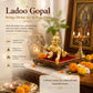 Pure Source India Gold Brass Laddu Gopal Idol | Bal Gopal Krishna Murti for Pooja, Home Temple & Decoration | Religious Gift for Janmashtami, Housewarming & Festivals