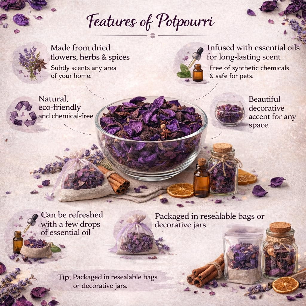 Pure Source India Blue, Potpourri – Natural Dried Flower Fragrance Lavender | Long Lasting Home Fragrance | Decorative Bowl Filler | Wardrobe & Car Freshener | Essential Oil Infused (Blue, 100gm)