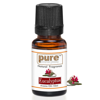 Pure Source India Eucalyptus Aroma Oil | Premium Fragrance Oil for Diffuser, Aromatherapy, Meditation, Candles, Soap Making, Humidifier & Home Air Freshener