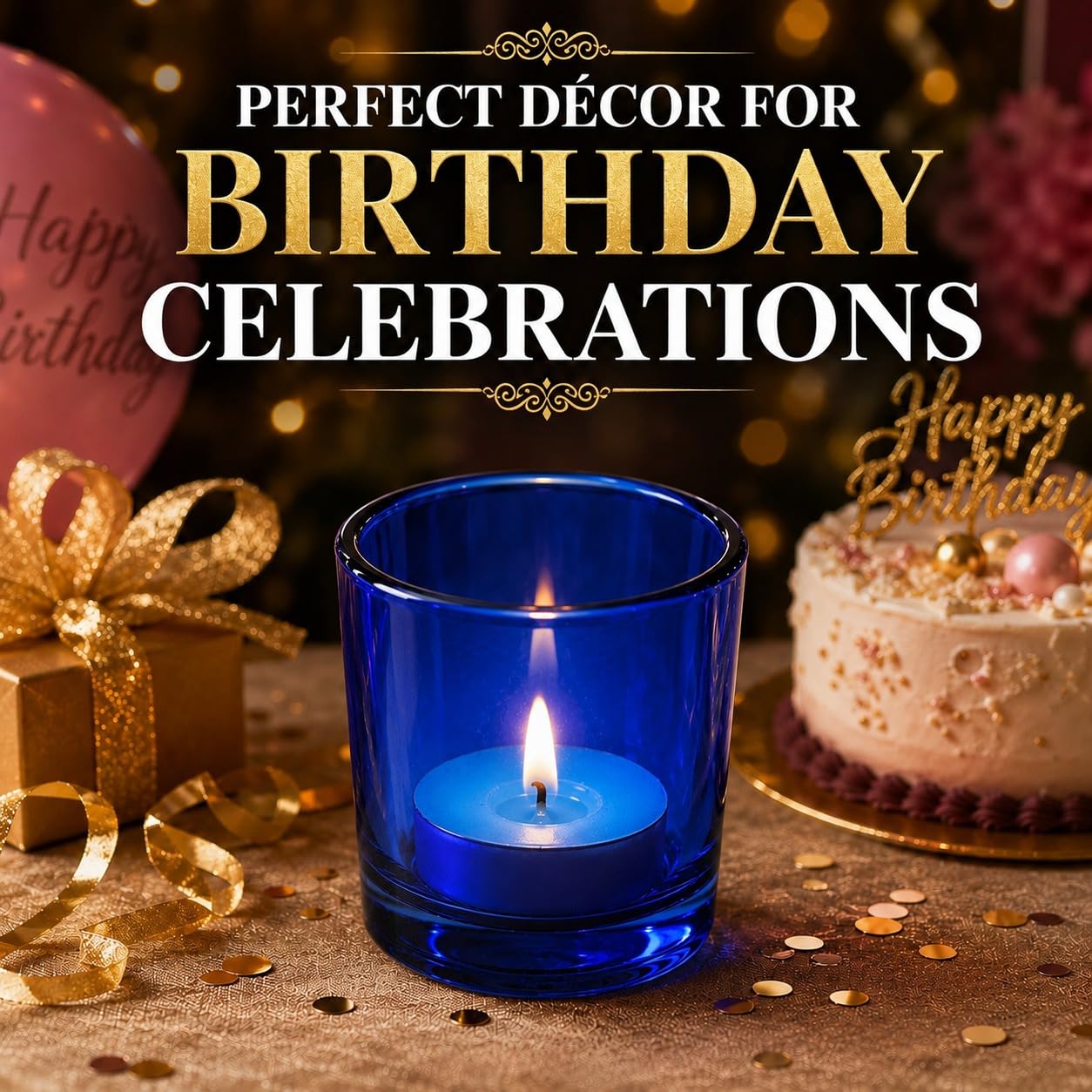 Pure Source India Pack of 6 Tea Light Votive Glass Candle Holders – Perfect for Diwali, Weddings, Spa & Holiday Décor (Blue)
