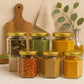 Pure Source India 190ml Hexagon Glass Jar with Golden Lid | Airtight & Leakproof | Dishwasher & Freezer Safe |for Spices, Pickles, Honey, Dry Fruits, Gifts & Kitchen Organization