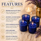 Pure Source India Pack of 6 Tea Light Votive Glass Candle Holders – Perfect for Diwali, Weddings, Spa & Holiday Décor (Blue)
