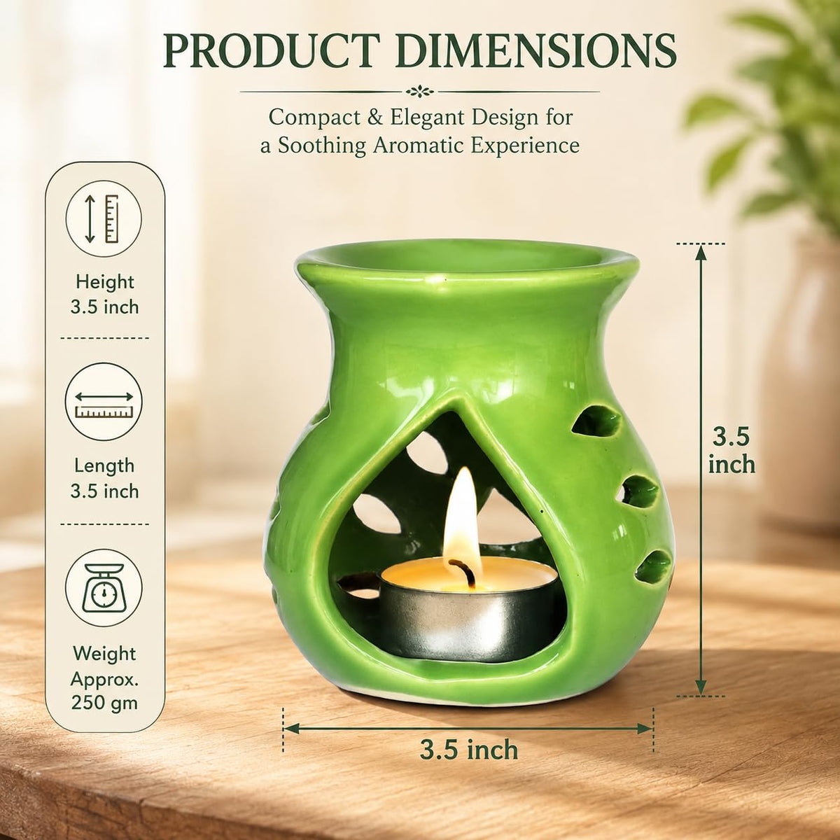Pure Source India Diwali Gift Set with 97 Green Aroma Burner, Aroma Oil, Scented Candle & Potpourri Potli | Festive Home Fragrance Gift Hamper