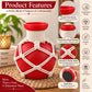 Pure Source India Decorative Red Flower Vase with Macramé Rope Design | Tabletop Home Décor Vase for Living Room, Dining Table & Office