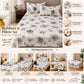 Pure Source India Soft Touch Poly Cotton Double Bed Sheet with Matching 2 Pillow Covers (Grey Floral)