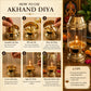 Pure Source India 250ml Capacity Brass Akhand Diya with Glass Cover, 8.5 Inch Height, Long Burning Oil Lamp for Puja Room, Mandir, Temple, Spiritual Decor & Festivals