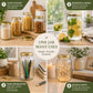 Pure Source India 500gm Round ,Glass Jar with Gold Lug Cap | Airtight Food Storage Jar for Honey, Jam, Pickles, Spices & Preserves