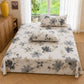 Pure Source India Soft Touch Poly Cotton Double Bed Sheet with Matching 2 Pillow Covers (Grey Floral)
