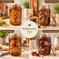 Pure Source India 1000ml Amber Glass Jar with Gold Metal Lid, Airtight Kitchen & Pantry Container, Multipurpose Food Storage Jar