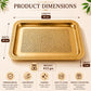 Pure Source India Large Decorative Brass Serving Tray 13.8 x 9.8 Inch | Premium Rectangular Brass Platter for Tea, Coffee, Snacks & Dry Fruits