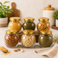 Pure Source India 250ml Glass Matka Shape Storage Jar with Lid | Multipurpose Airtight Container for Spices, Dry Fruits, Pickles, Tea & Kitchen Storage