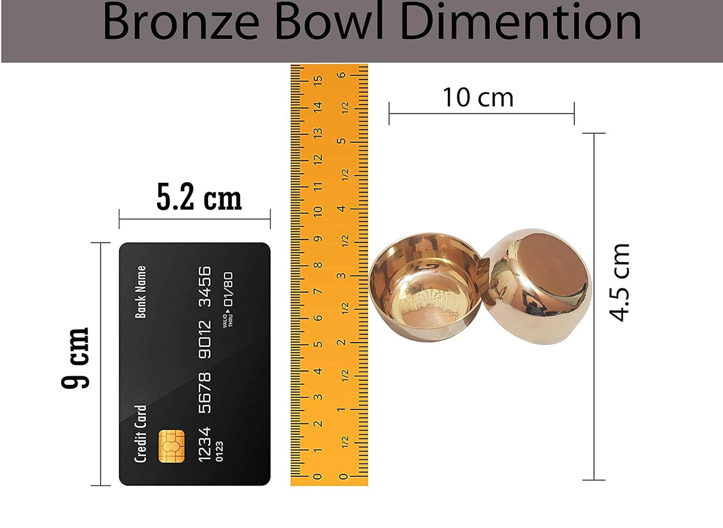 Pure Source India Handmade Bronze Kansa Bowl, 225 ml (4 Inch, 1 Pcs)