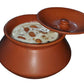 Pure Source India Round With Lid Clay Dahi Handi, 1 Ltr, 1 Piece, Brown, Unglazed Terracotta, 1 Liter