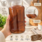 Pure Source India 1000ml Amber Glass Jar with Gold Metal Lid, Airtight Kitchen & Pantry Container, Multipurpose Food Storage Jar