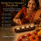 Pure Source India Glass Votive Tealight Candle Holders with Wooden Tray for Home Décor, Diwali Gifting, Living Room (Clear)