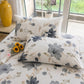 Pure Source India Soft Touch Poly Cotton Double Bed Sheet with Matching 2 Pillow Covers (Grey Floral)
