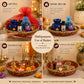 Pure Source India Diwali Gift Set with Blue Elephant Aroma Burner, Aroma Oil, Scented Candle & Potpourri Potli | Festive Home Fragrance Gift Hamper