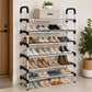 6 Tier Stainless Steel Shoe Rack Organizer | Easy Assembly Footwear Storage Shelf for Home, Office & Entryway