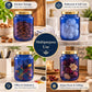 Pure Source India Blue Glass Jar with Gold Metal Lid, (1000ml), Airtight Kitchen & Pantry Container, Multipurpose Food Storage Jar